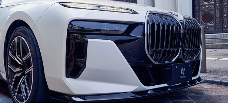 Спойлер (губа) переднего бампера на БМВ (BMW) 7 G70 от японского тюнинг-ателье 3D Design
