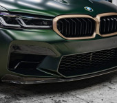 Карбоновый спойлер переднего бампера CS на БМВ (BMW) M5 F90 LCI