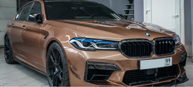 Карбоновая губа S переднего бампера БМВ (BMW) M5 F90 LCI