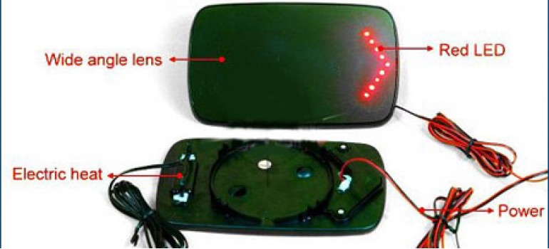 Вставки зеркал с подогревом и со встроенными красными светодиодными поворотниками для BMW E34/E36/E46