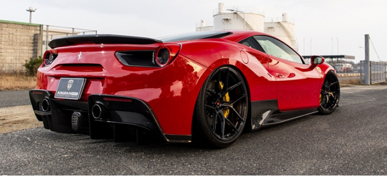Аэродинамический обвес от японского тюнинг-ателье AIMGAIN на Феррари (Ferrari) 488 GTB