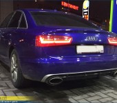 Диффузор в стиле RS6 в задний бампер Ауди (Audi) A6 C7