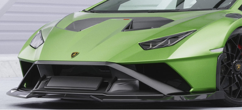 Спойлер (губа) переднего бампера на Ламборгини Хуракан (Lamborghini Huracan) STO