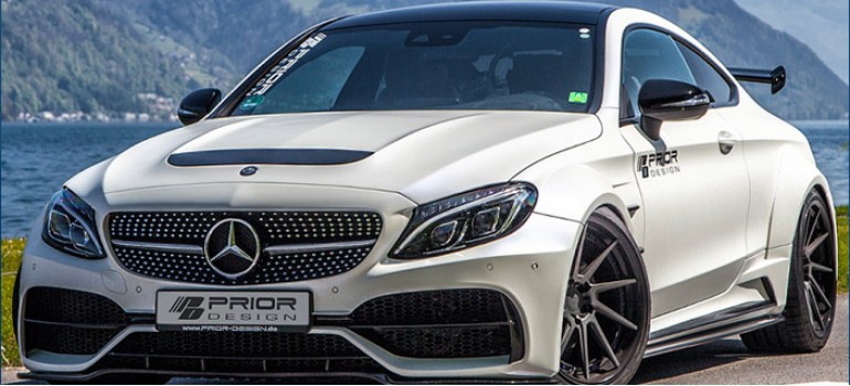 Сумасшедший обвес ВайдБоди (WideBody) от Prior Design на Mercedes C-Coupe в кузове С205