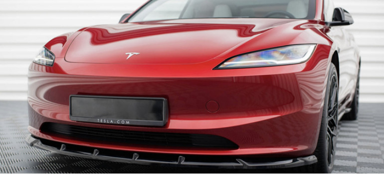Аэродинамический обвес V.2 на Теслу (Tesla) Model 3 Project Highland MK4 Facelift (рестайлинг) 2023 г.