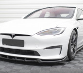 Губа (накладка) переднего бампера на Теслу Модел С Плейд (Tesla Model S Plaid) 2021 модельного года Вариант 3