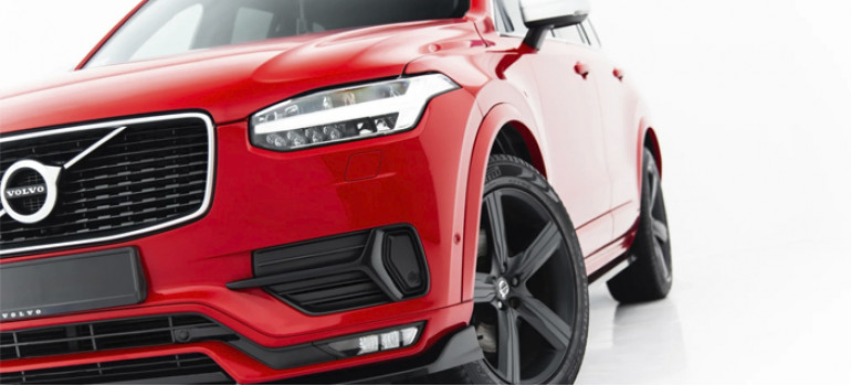 Сплиттер переднего бампера на Вольво (Volvo) XC90 R-Design 2014-2019 г.в.