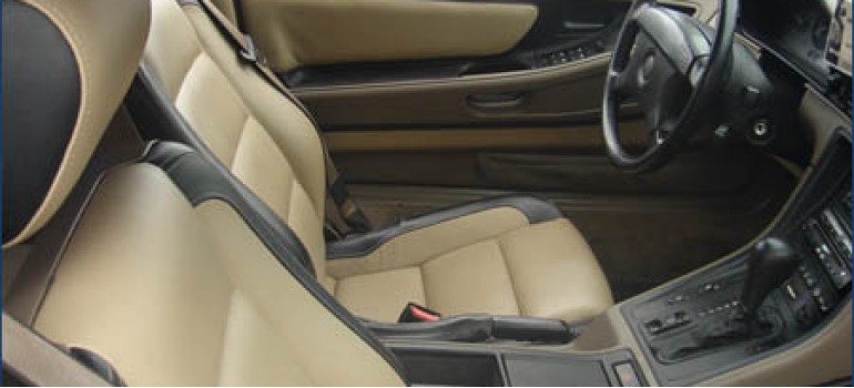 Перетяжка салона в автомобильную кожу на БМВ (BMW) 850 E31 8-series