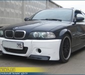 Установка переднего бампера CSL на BMW E46 Coupe