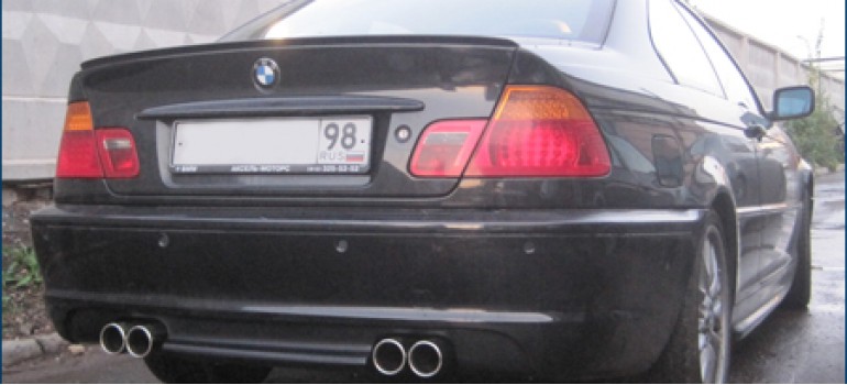Разведение ( разводка ) глушителя на две стороны на BMW E46 330CDi