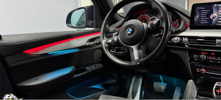 Установка атмосферной подсветки Ambient Light и системы ароматизации Airbalance в БМВ (BMW) X6 F16