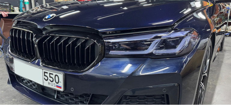 Бронирование и тонирование фар (передней оптики) на БМВ (BMW) G30 LCI