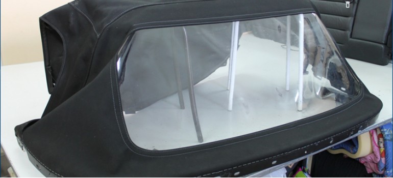 Ремонт кабриолетного верха, замена мягкого стекла в кабриолете BMW Z3