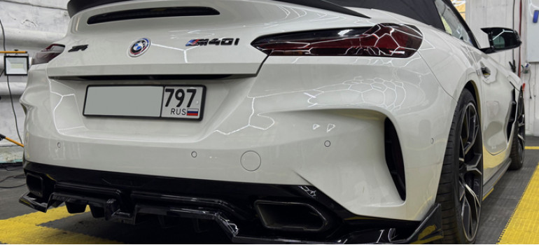 Установка накладки на диффузор заднего бампера БМВ (BMW) Z4 M40i G29