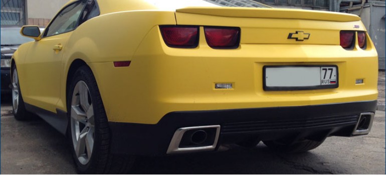 Покраска в желтый матовый цвет белой Шевроле Камаро ( Chevrolet Camaro )
