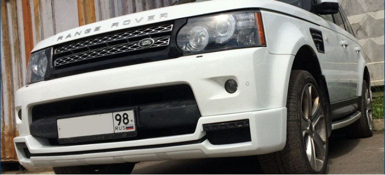 Установка и покраска накладки Arden AR5 на передний бампер на Range Rover Sport
