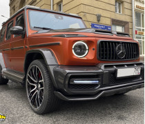 Установка карбонового обвеса Warrior (Воин) на Мерседес (Mercedes Benz) G63 W463a (W464)