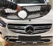 Установка решетки радиатора Диамант (Diamant) на Мерседес (Mercedes) GLC X253 рестайлинг 