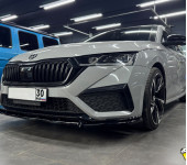 Установка спойлера переднего бампера на Шкоду Октавию (Skoda Octavia) RS A8