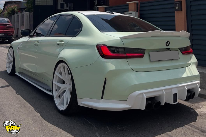 Необычное цветовое решение по окраске обвеса на БМВ (BMW) M3 G80 