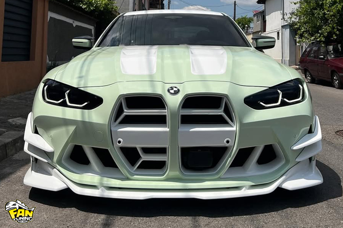 Необычное цветовое решение по окраске обвеса на БМВ (BMW) M3 G80 