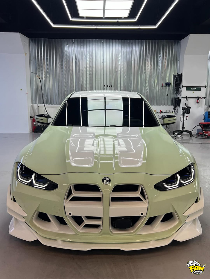 Необычное цветовое решение по окраске обвеса на БМВ (BMW) M3 G80 