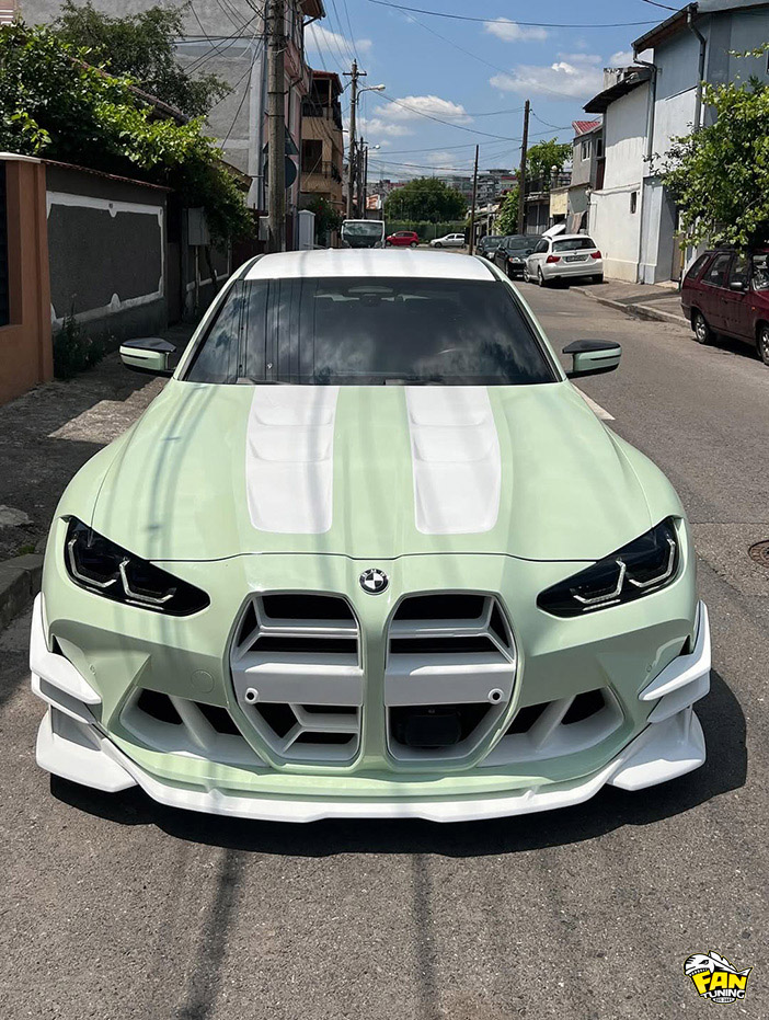 Необычное цветовое решение по окраске обвеса на БМВ (BMW) M3 G80 