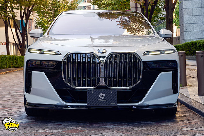 Спойлер (губа) переднего бампера на БМВ (BMW) 7 G70 от японского тюнинг-ателье 3D Design