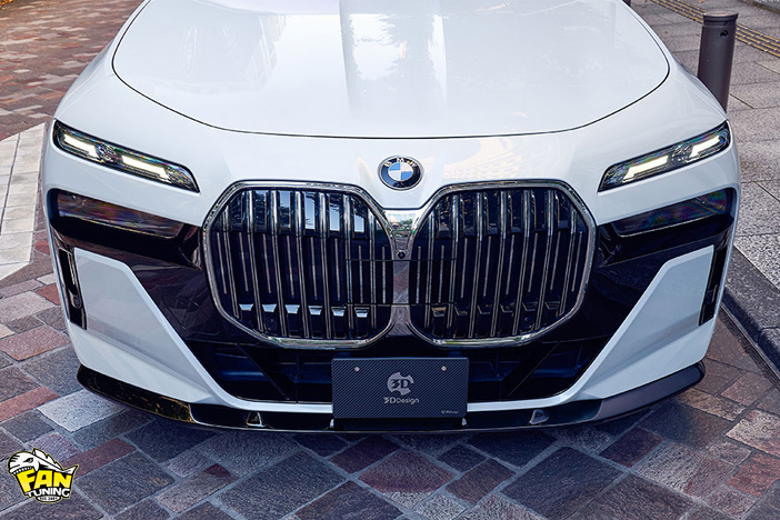 Спойлер (губа) переднего бампера на БМВ (BMW) 7 G70 от японского тюнинг-ателье 3D Design