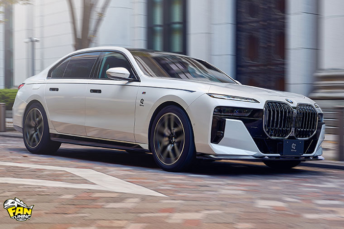 Спойлер (губа) переднего бампера на БМВ (BMW) 7 G70 от японского тюнинг-ателье 3D Design