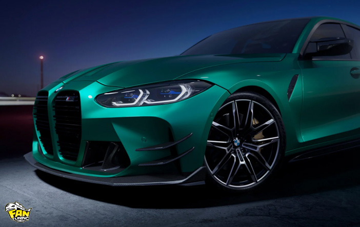 Карбоновая губа Sport на передний бампер БМВ (BMW) M3G80 и M4G82