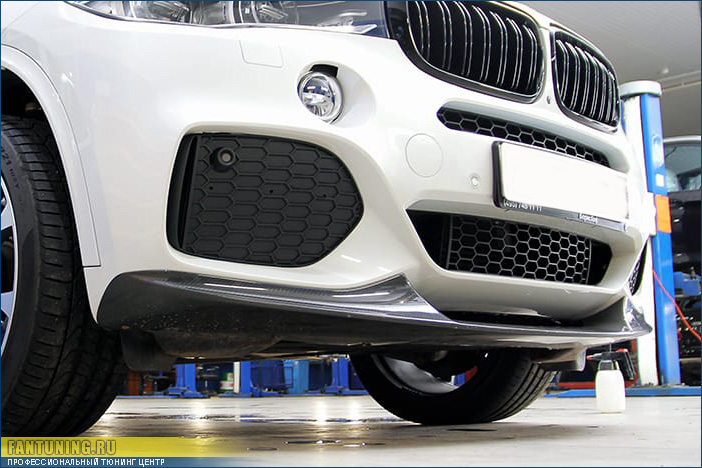 Карбоновый спойлер переднего бампера в стиле М Перформанс (M Performance) для БМВ (BMW) X5 F15