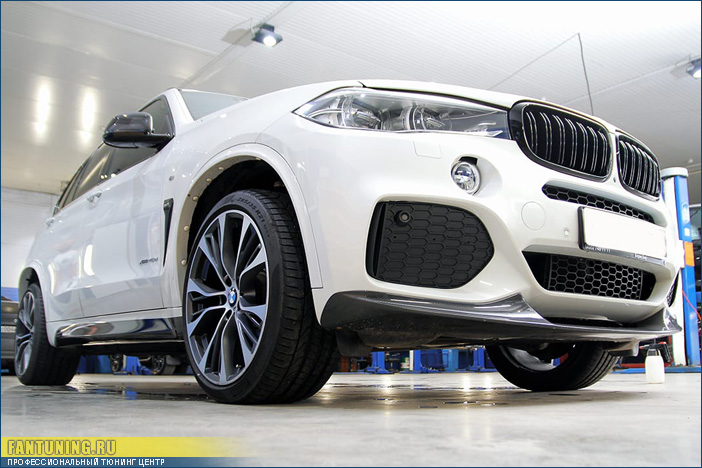 Карбоновый спойлер переднего бампера в стиле М Перформанс (M Performance) для БМВ (BMW) X5 F15