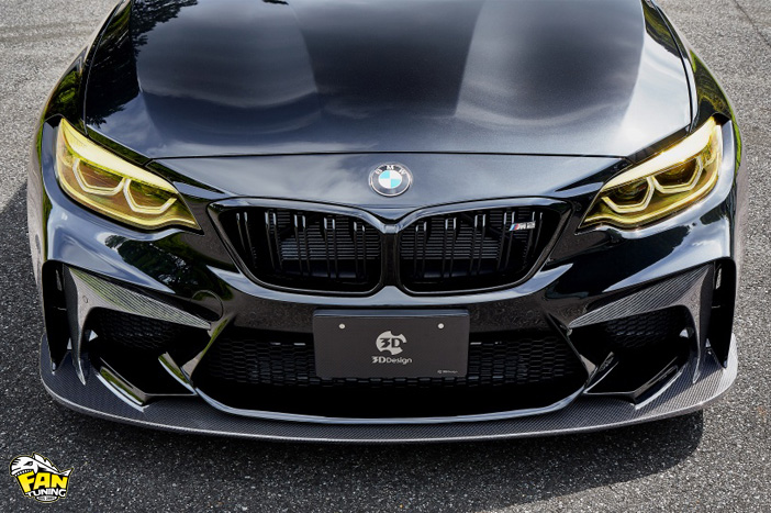 Карбоновый спойлер 3D Design переднего бампера БМВ (BMW) F87 M2 Competition