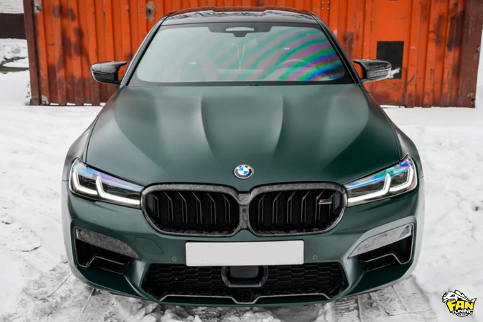 Карбоновая губа S переднего бампера БМВ (BMW) M5 F90 LCI