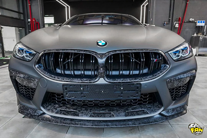 Карбоновая решетка радиатора (ноздри) для БМВ (BMW) 8, M8, Gran Coupe