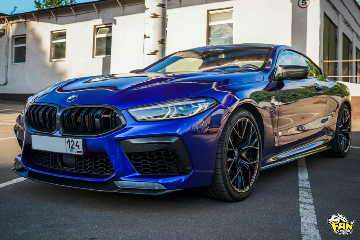 Карбоновые спойлеры переднего бампера на БМВ (BMW) M8 F92 и M8 F93 Gran Coupe