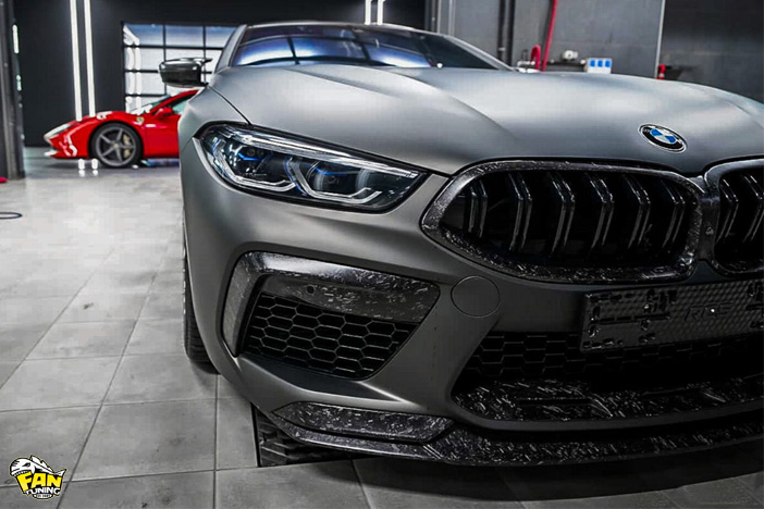 Карбоновые спойлеры переднего бампера на БМВ (BMW) M8 F92 и M8 F93 Gran Coupe