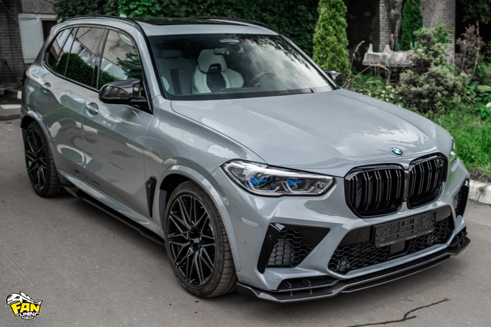 карбоновый спойлер переднего бампера на БМВ (BMW) X5M F95