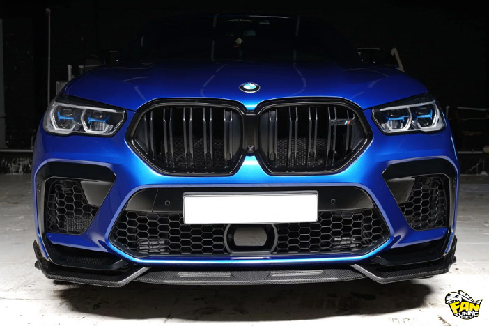 Карбоновый спойлер переднего бампера на БМВ (BMW) X6M F96