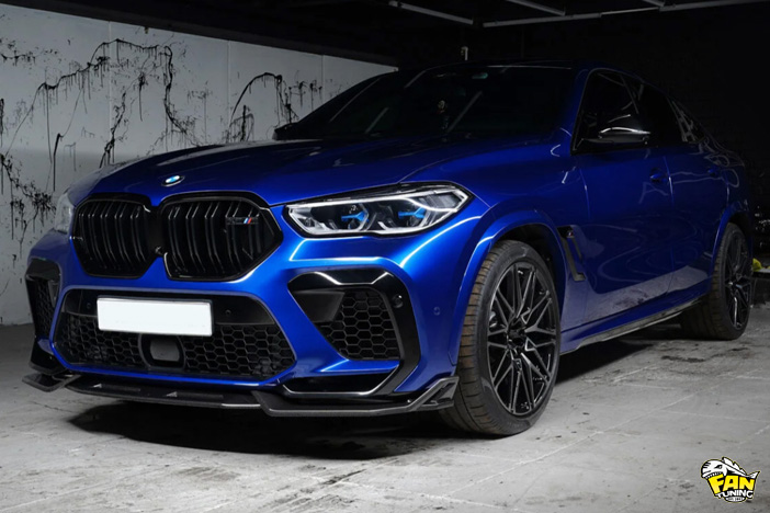 Карбоновый спойлер переднего бампера на БМВ (BMW) X6M F96