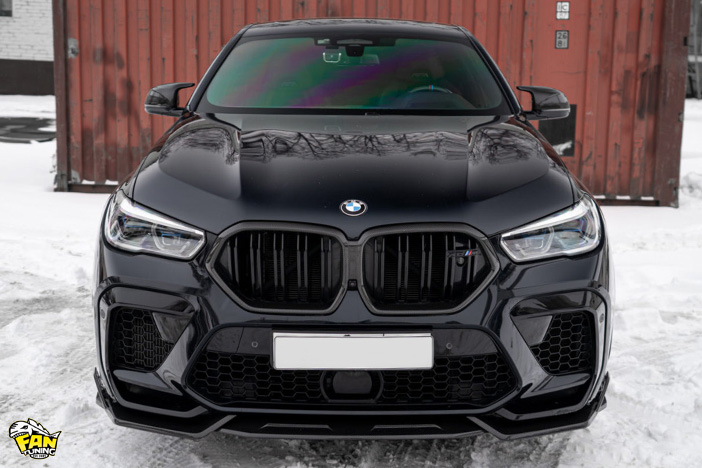 Карбоновый спойлер переднего бампера на БМВ (BMW) X6M F96