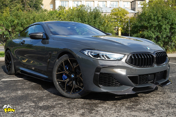 Карбоновый тюнинг переднего бампера БМВ (BMW) 8 и Gran Coupe G14, G15 и G16