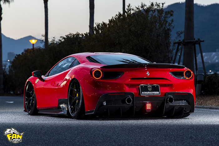 Аэродинамический обвес от японского тюнинг-ателье AIMGAIN на Феррари (Ferrari) 488 GTB