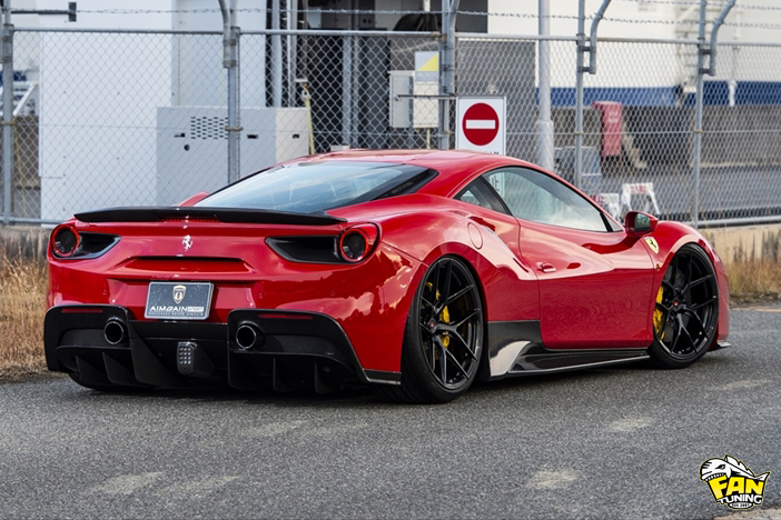 Аэродинамический обвес от японского тюнинг-ателье AIMGAIN на Феррари (Ferrari) 488 GTB
