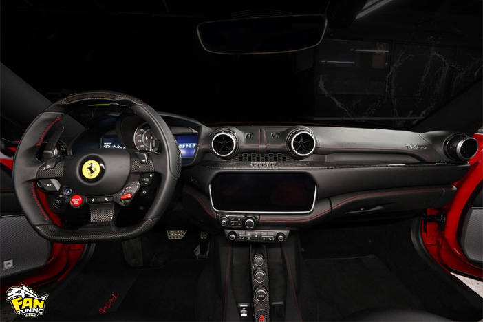 Карбоновая отделка салона Феррари Портофино (Ferrari Portofino)
