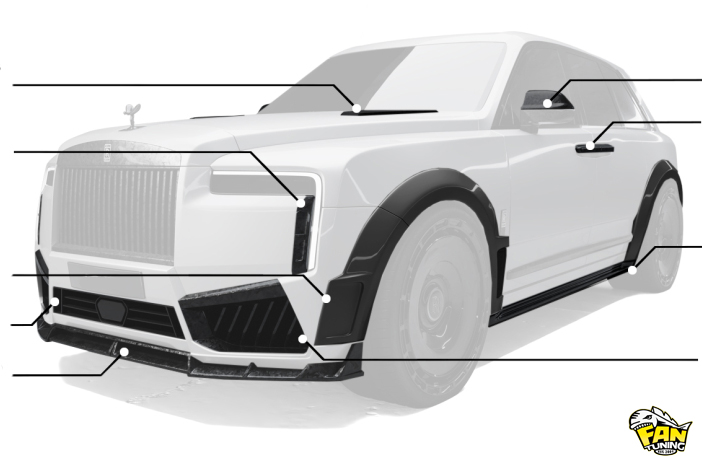 Аэродинамический обвес RD на Роллс-Ройс (Rolls-Royce) Cullinan рестайлинг 2024 модельного года