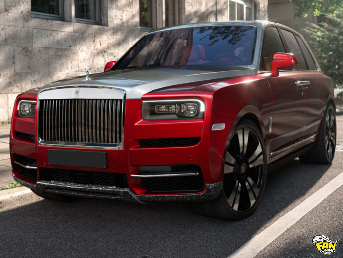 Карбоновая накладка на передний бампер Роллс Ройс (Rolls Royce) Cullinan