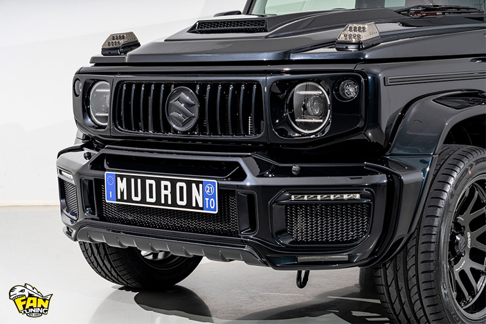 Аэродинамический обвес Mudron на Suzuki Jimny 5 дверей в стиле Mercedes G63 Brabus от японского тюнинг-ателье Aimgain