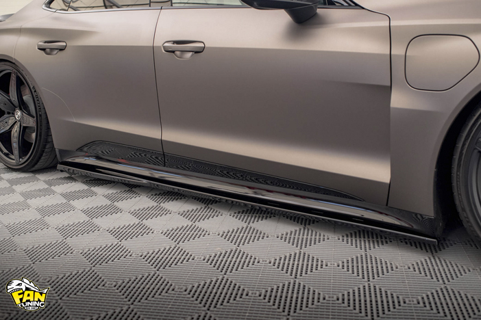 Сплитеры под пороги Ауди (Audi) E-Tron GT RS вариант 1